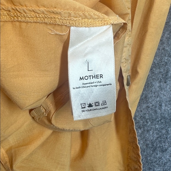 Mother Mustard Button-Up Blouse 100% Cotton Size Large - Picture 7 of 8